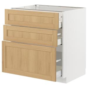IKEA - armario bajo con 3 cajones, blancoForsbacka roble, 8…