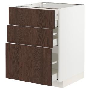 IKEA - armario bajo con 3 cajones, blancoSinarp marrón, 60x…