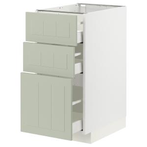 IKEA - armario bajo con 3 cajones, blancoStensund verde cla…
