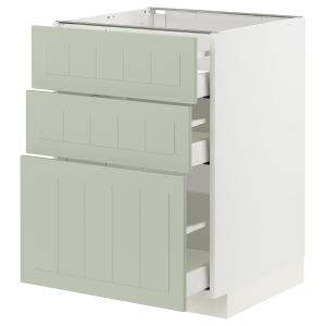 IKEA - armario bajo con 3 cajones, blancoStensund verde cla…