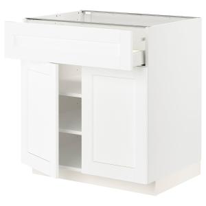 IKEA - armario bajo con cajón y 2 puertas, blanco blanco En…