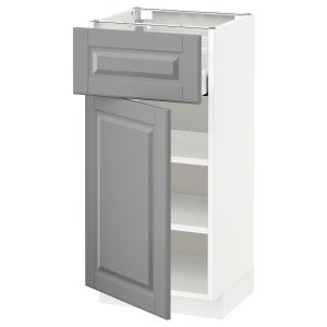 IKEA - Armario bajo con cajón y puerta blanco/Bodbyn gris 4…