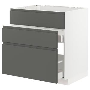IKEA - Armario bajo fregadero 2 cajones, blanco, Voxtorp gr…