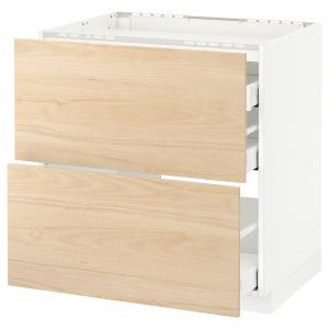 IKEA - Armario bajo para placa 3 cajones, blanco, Askersund…
