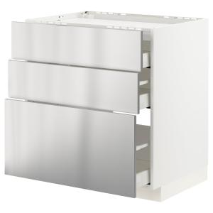 IKEA - armario bajo para placa 3 cajones, blancoVårsta acer…