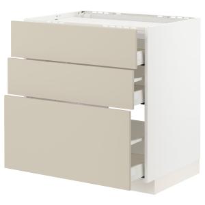 IKEA - armario bajo placa 3cajones3frentes, blancoHavstorp…