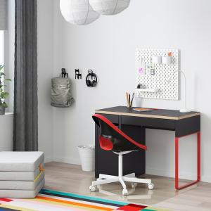IKEA - escritorio, antracitarojo, 105x50 cm antracita/rojo