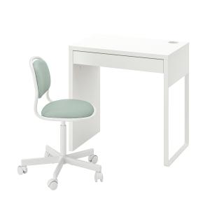 IKEA - escritorio y silla, blancoverde claro blanco/verde c…