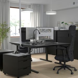 IKEA - escritorio, chapa fresno c tinte negronegro, 140x60…