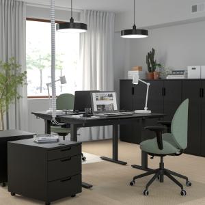 IKEA - escritorio, tinte negro chapa fresnonegro, 120x60 cm…