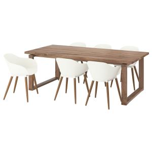 IKEA - GRÖNSTA mesa   6 sillones, chapa roble tinte marrónb…