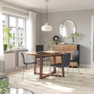 IKEA - KARLPETTER mesa y 4 sillas, chapa roble tinte marrón…