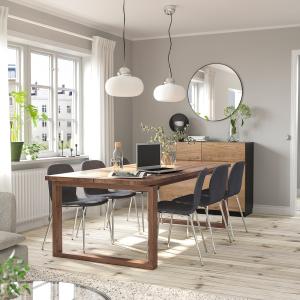 IKEA - KARLPETTER mesa y 6 sillas, chapa roble tinte marrón…