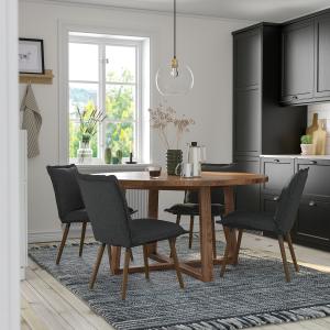 IKEA - KLINTEN mesa y 4 sillas, chapa roble tinte marrónKil…