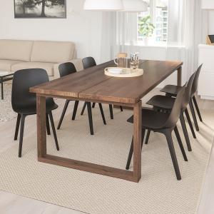 IKEA - mesa y 6 sillas, chapa robleantracita, 220x100 cm ch…