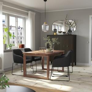 IKEA - TOSSBERG mesa y 4 sillas, chapa roble tinte marrónme…