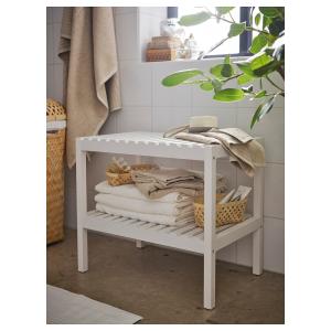 IKEA - banco, blanco, 58x38 cm blanco almacenaje para baño