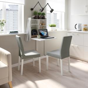 IKEA - KÄTTIL mesa y dos sillas, blancoKnisa gris claro bla…