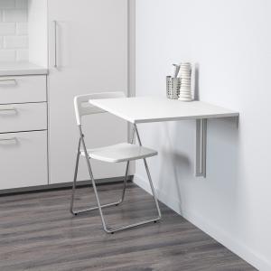 IKEA - NISSE Mesa 1 silla, blanco, cromado blanco blanco/cr…
