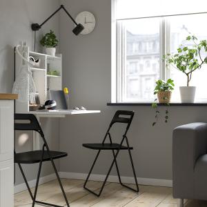 IKEA - NISSE mesa y dos sillas, blanconegro blanco/negro