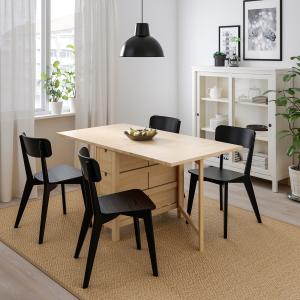 IKEA - LISABO mesa y 4 sillas, abedulnegro, 2689152 cm abed…