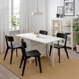 IKEA - LISABO mesa y 4 sillas, blanconegro, 2689152 cm blan…