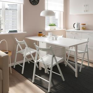 IKEA - TERJE Mesa y 4 sillas plegable blanco/blanco