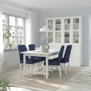 IKEA - BERGMUND mesa y 4 sillas, blancoKvillsfors azul oscu…
