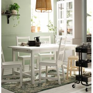 IKEA - NORDVIKEN mesa y 4 sillas, blancoblanco, 152223x95 c…