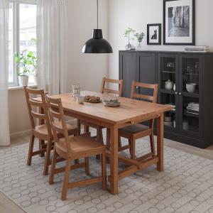 IKEA - NORDVIKEN mesa y 4 sillas, tinte envejecidotinte env…