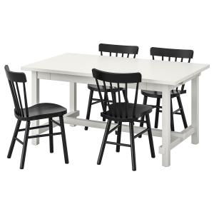 IKEA - Mesa con 4 sillas, blanco, negro, longitud blanco/ne…