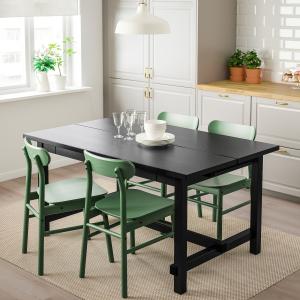 IKEA - RÖNNINGE mesa y 4 sillas, negroverde, 152223x95 cm n…