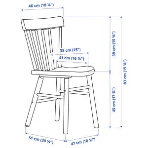 IKEA - mesa y 4 sillas, abedulnegro, 125x74 cm abedul/negro