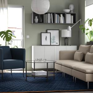 IKEA - alfombra, pelo corto, azul oscuromarrón dorado, 200x…