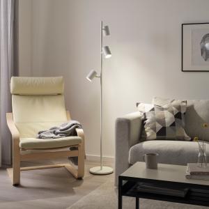 IKEA - lámpara pie&3 focos, blanco blanco