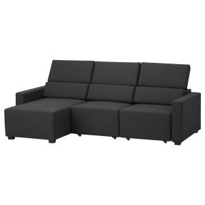 IKEA - sofá de 3 plazas,  chaiselongueVissle gris oscuro  c…