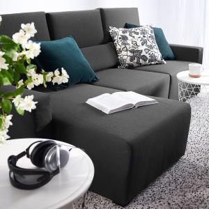 IKEA - sofá de 3 plazas,  chaiselongueVissle gris oscuro  c…