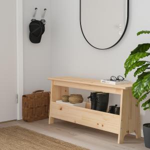 IKEA - banco con almacenaje, pino, 100 cm pino