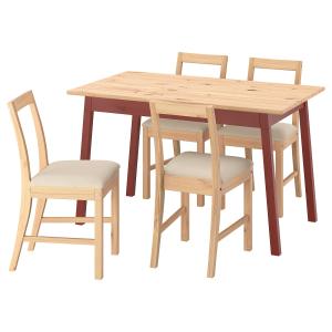 IKEA - PINNTORP mesa y 4 sillas, tinte marrón claro tinte t…