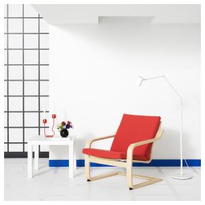 IKEA - sillón con respaldo bajo, naturalbeigeVissle rojo na…