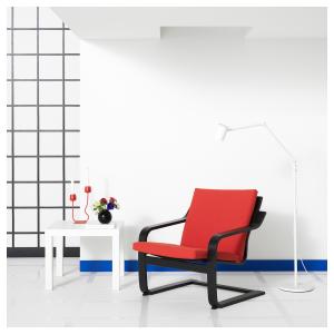 IKEA - sillón con respaldo bajo, negroVissle rojo negro-mar…