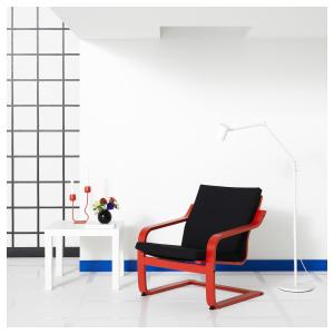 IKEA - sillón con respaldo bajo, rojoVissle negro rojo/Viss…