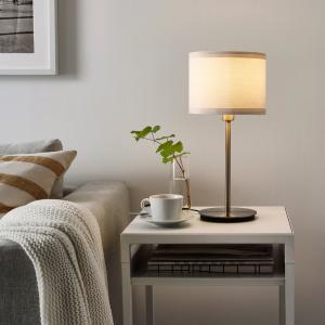 IKEA - Lámpara de mesa, blanco, niquelado, 41 cm blanco/niq…