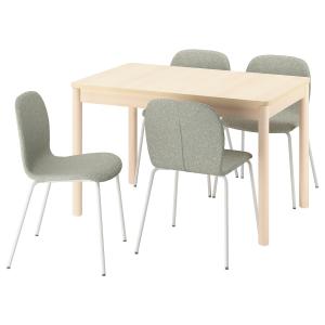 IKEA - KARLPETTER mesa y 4 sillas, abedulGunnared verde cla…