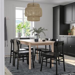 IKEA - RÖNNINGE mesa y 4 sillas, abedulnegro, 118173 cm abe…