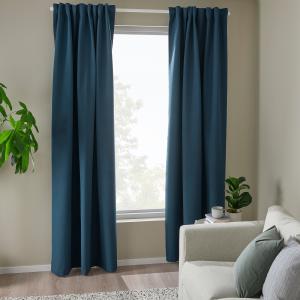 IKEA - cortinas semiopacas, 1 par, azul oscuro, 135x300 cm…
