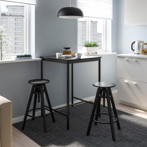 IKEA - DALFRED mesa de bar 2 taburetes bar, negronegro, 67x…