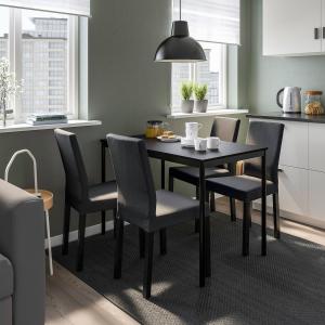 IKEA - KÄTTIL mesa y 4 sillas, negroKnisa gris oscuro, 110…