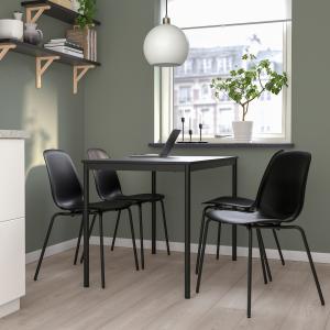 IKEA - LIDÅS mesa y 4 sillas, negronegronegronegro, 110x67…