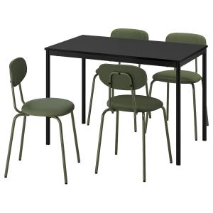 IKEA - ÖSTANÖ mesa y 4 sillas, negro negroRemmarn verde osc…